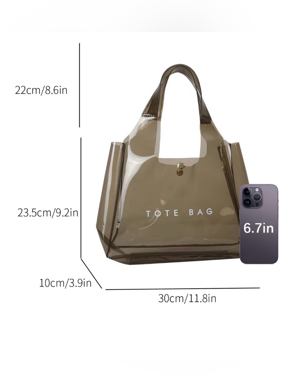 Clear Transparent Jelly Smoky TOTE BAG - Picture 5 of 5